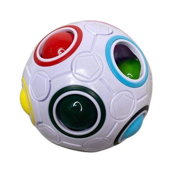 Puzzle Cube Ball, Fun Fidget Toy Brain Teaser With 11 Rainbow Colors - Picture 3 of 3